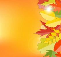 Shiny Autumn Natural Leaves Background. Vector Illustration