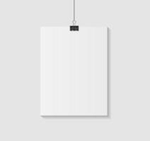 White Blank Page with Clip Vector Illustration