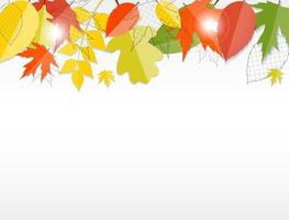 Shiny Autumn Natural Leaves Background. Vector Illustration