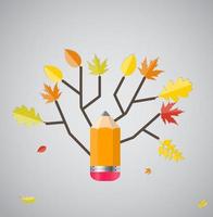 Shiny Autumn Natural Tree Background. Vector Illustration