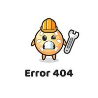 error 404 con la linda mascota bola de sésamo vector