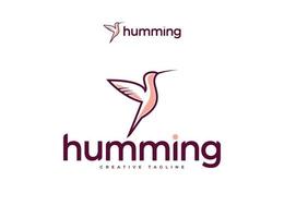 Elegant and clean humming bird logo design vector