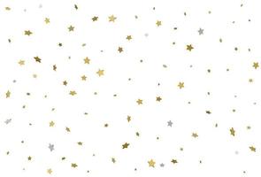Gold star background. 3d golden stars confetti. Vector