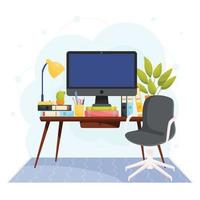 Home office workplace concept vector