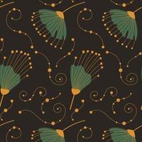 Exotic abstract foliage floral seamless pattern. Vector illustration