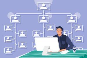 Human Resource Department Organizing Company Structure vector