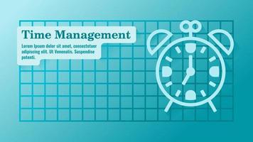 Time Management with Clock Presentation Template vector