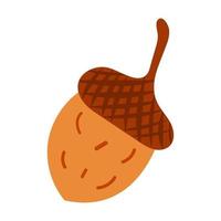 Hand drawn acorn. Autumn season. vector