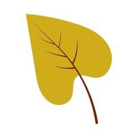 Autumn birch leaf in hand-drawn style vector