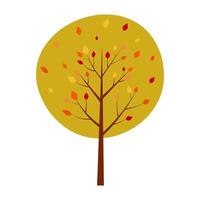 árbol de otoño con hojas caídas vector