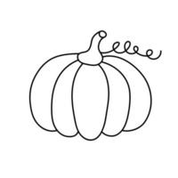 Hand drawn pumpkin in doodle style.