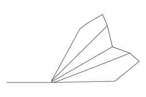 continuous line paper plane vector