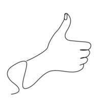 continuous line thumb business group success vector