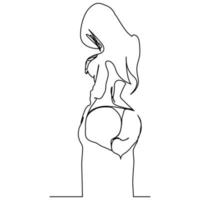 línea continua dibujo de contorno de mujer cuerpo de mujer sexy vector