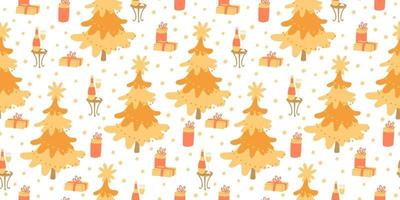 Seamless pattern with Christmas trees vector