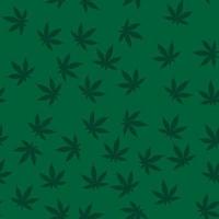 Seamless green texture with hemp leaves vector