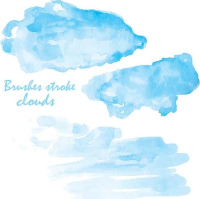 Print watercolor brush stroke.Sky background Clouds with watercolor.