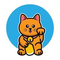 Cute Lucky cat cartoon character vector