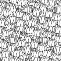 caída de calabaza de patrones sin fisuras en blanco y negro para colorear estilo cantoon vector