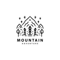 Mountain and tree illustration with hipster style. Vector for t-shirt