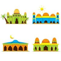 a set of vector illustrations of a mosque