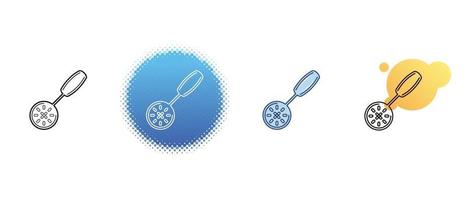 This is a set of contour and color slotted spoon icons vector