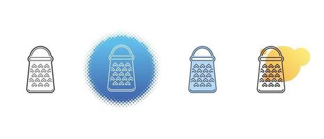 This is a set of contour and color grater icons vector