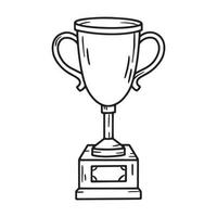 trofeo de la copa y premio al primer lugar en el campeonato, icono lineal vector