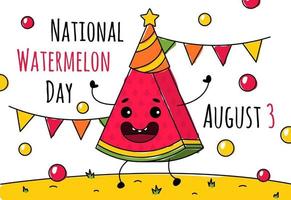 National watermelon day on August vector banner