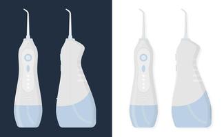 Flat vector oral irrigator or electric waterpick.