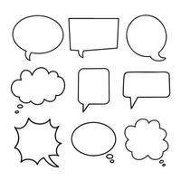 Speech bubbles hand drawn collection. Simple empty dialog boxes set. vector