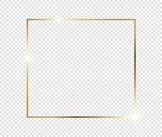 Gold shiny glowing frame background. Golden luxury vintage realistic vector