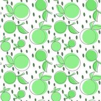 Pattern with abstract green apples on a white background vector