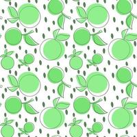 Pattern with abstract green apples on a white background vector