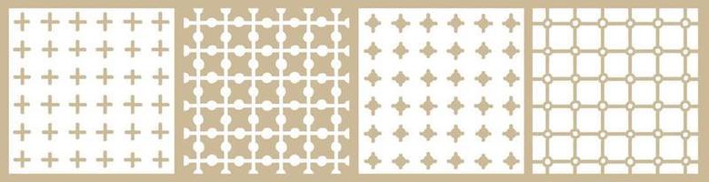 Set of simple vector hand drawn beige seamless patterns