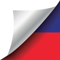 Liechtenstein flag with curled corner vector