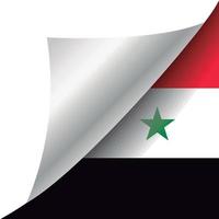 Syria flag with curled corner vector