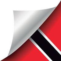 Trinidad and Tobago flag with curled corner vector