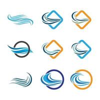 Water wave logo images vector