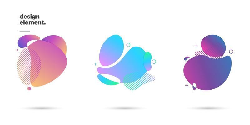Modern abstract Gradient dynamical colored forms and line elements