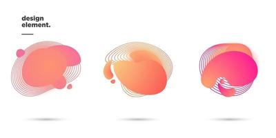 Modern abstract Gradient dynamical colored forms and line elements vector