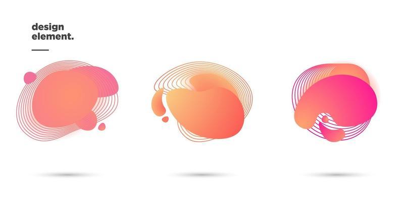 Modern abstract Gradient dynamical colored forms and line elements