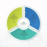 Basic circle infographic template with 3 steps vector