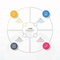 Basic circle infographic template with 4 steps vector