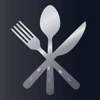 Shiny cutlery of fork, spoon. Hight realistic Ready for your design vector