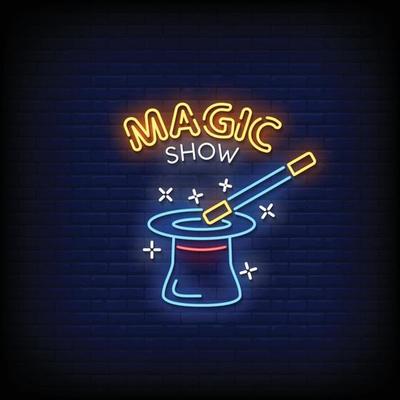 Magic Show Neon Signs Style Text Vector