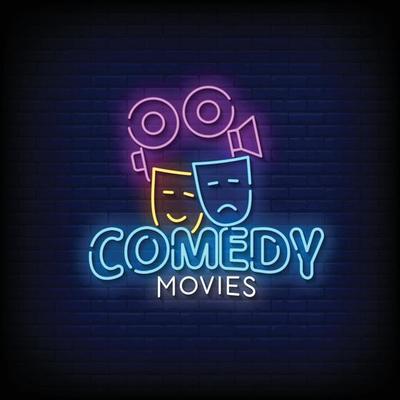 Comedy Movies Neon Signs Style Text Vector