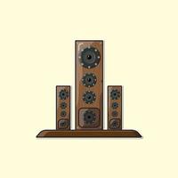 Wooden audio speakers Sticker Pro Vector