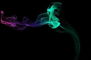 Gradient smoke abstract on black background photo