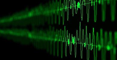 Photo of Green Abstract wave, Heart Beat Line, and Waveform